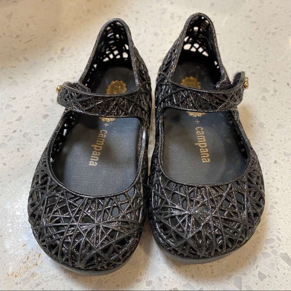 Mini Melissa Campana Mary Jane Flat Black Size 6
